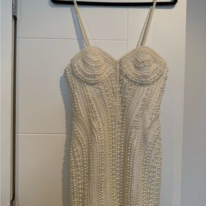 Retrofete Strapless Pearl-Embellished White Dress. Bridal. Never worn!